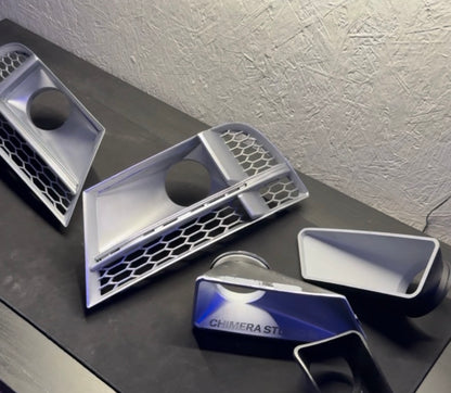 CHIMERA STUDIO A3 front bumper brake duct kit, right and left side, featuring aerodynamic design for enhanced cooling and style.