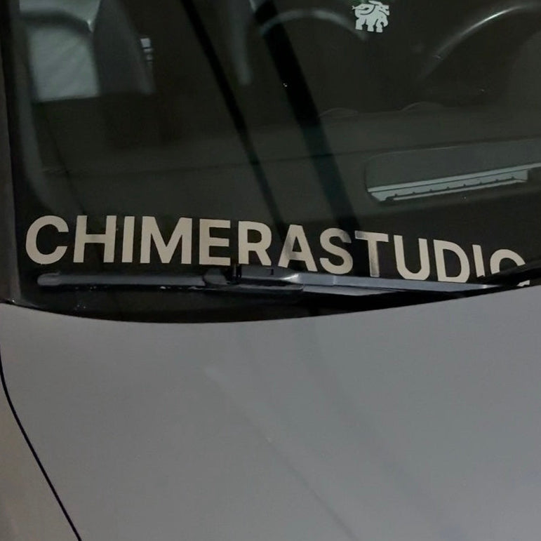 Chimera Studio Stickers featuring colorful, artistic designs on a white background, perfect for decorating notebooks and laptops.